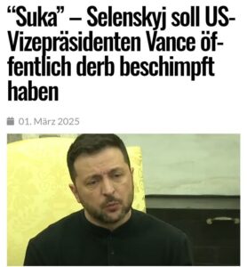 Hat Selenskyj den US Vice President öffentlich beschimpft?