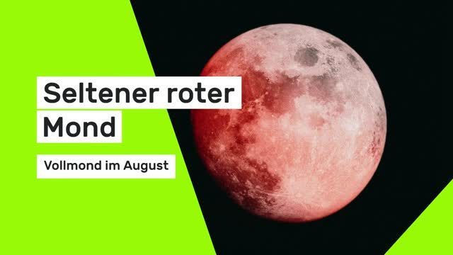 Vollmond am 09.08.2025: Seltener roter Mond leuchtet im August
